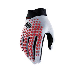 100% 2 GEOMATIC GLOVES GREY/RACER RED 