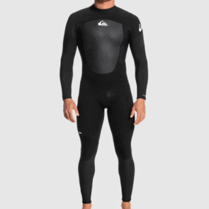 QUIKSILVER 3/2MM PROLOGUE BACK ZIP FLATLOCK STEAMER BLACK