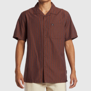 QUIKSILVER CASA CASUAL SS SHIRT BROWN STONE