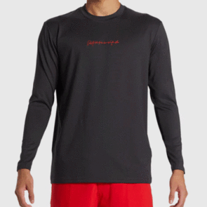 QUIKSILVER DNA RUSHED LOGO SURF TEE LS TARMAC