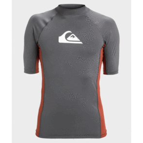 QUIKSILVER EVERYDAY UPF50 COMP SS RASH IRON GATE