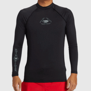 QUIKSILVER SATURN UPF50 LS RASH BLACK
