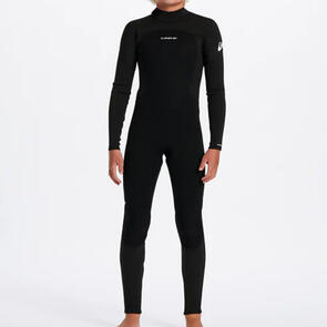 QUIKSILVER BOYS 3/2MM PROLOGUE BACK ZIP FLATLOCK STEAMER BLACK