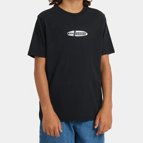 QUIKSILVER CHANNEL FIX SS YOUTH SCREEN TEE BLACK