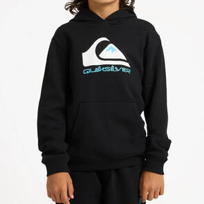 QUIKSILVER COMP LOGO HOODIE YOUTH FLEECE TOP BLACK