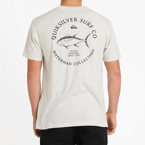 QUIKSILVER DRAG SS SCREEN TEE LIGHT GREY HEATHER