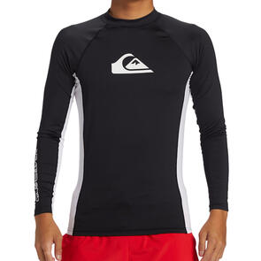 QUIKSILVER EVERYDAY UPF50 COMP LS L/SL SURF TEE BLACK