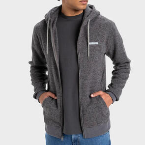 QUIKSILVER KELLER BLOCK ZIP FULL ZIP DARK GREY HEATHER