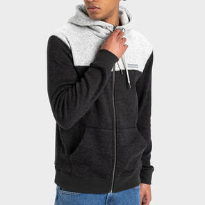 QUIKSILVER KELLER BLOCK ZIP FULL ZIP BLACK HEATHER