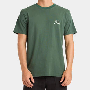 QUIKSILVER QS BUBBLE LOGO DNA SCREEN TEE FOREST