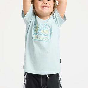 QUIKSILVER TROPIC TIDES SS BOY SCREEN TEE AIRY BLUE