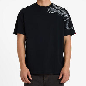 QUIKSILVER YG SCRAWLED SS TEE BLACK