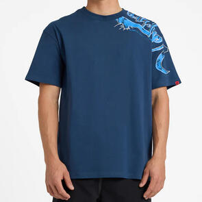 QUIKSILVER YG SCRAWLED SS TEE DARK DENIM