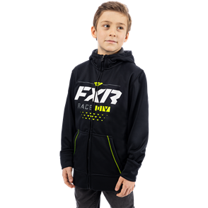 FXR YOUTH RACE DIVISION TECH HOODIE BLACK/HI VIS 