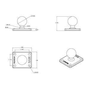 RAM MOUNTS BALL ADAPTER WITH AMPS PLATE