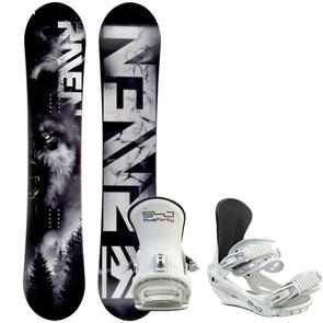 RAVEN WOLF CAMBER 540 WHITE SNOWBOARD PACKAGE