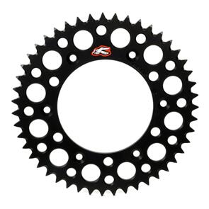 RENTHAL RE112U52048GEBK RENTHAL SPROCKET REAR BLK 48T ALLOY 7075 T6 GROOVED