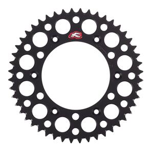 RENTHAL RE154U52048GRBK RENTHAL SPROCKET REAR BLK 48T ALLOY 7075 T6 GROOVED