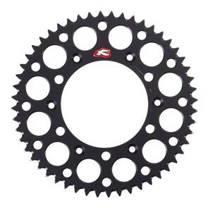 RENTHAL RE154U52052GRBK RENTHAL SPROCKET REAR BLK 52T ALLOY 7075 T6 GROOVED