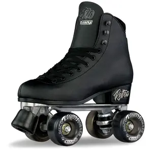 CRAZY SKATES RETRO BLACK ROLLER SKATES