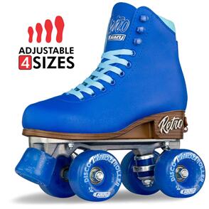 CRAZY SKATES RETRO BLUE SIZE ADJUSTABLE ROLLER SKATES