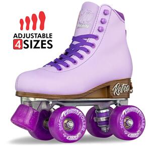 CRAZY SKATES RETRO PURPLE SIZE ADJUSTABLE ROLLER SKATES
