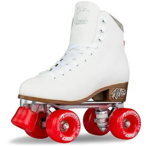 CRAZY SKATES RETRO WHITE ROLLER SKATES