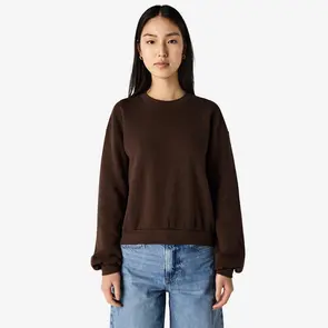 AMERICAN APPAREL RF494 REFLEX FLEECE WOMEN'S CREWNECK SWEATSHIRT - BROWN