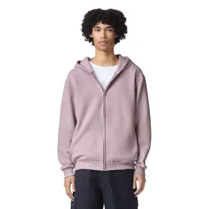AMERICAN APPAREL RF497 REFLEX FLEECE UNISEX FULL ZIP HOODED SWEAT - BLUSH