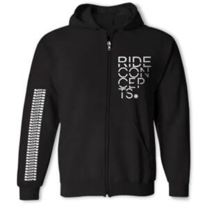 RIDE CONCEPTS STACKED ZIP HOODIE BLACK/WHITE