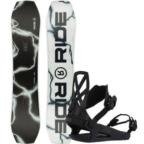 RIDE 2025 TWINPIG SNOWBOARD + C-4 BINDINGS BLACK