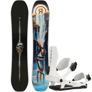 RIDE 2025 SHADOWBAN SNOWBOARD + C-6 BINDINGS WHITE