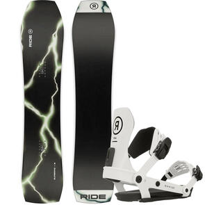 RIDE 2025 SUPERPIG SNOWBOARD + A-10 BINDINGS WHITE