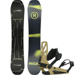 RIDE 2025 MANIC SNOWBOARD + A-4 BINDINGS OLIVE