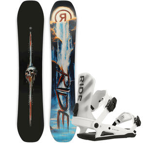 RIDE 2025 SHADOWBAN SNOWBOARD + C-8 BINDINGS WHITE