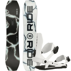 RIDE 2025 TWINPIG SNOWBOARD + C-6 BINDINGS WHITE