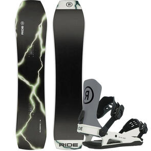 RIDE 2025 SUPERPIG SNOWBOARD + C-8 BINDINGS GREY