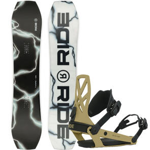 RIDE 2025 TWINPIG SNOWBOARD + A-4 BINDINGS OLIVE