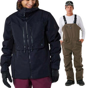 RIP CURL SNOW 2025 ANTI SERIES ULTIMTE BACK COUNTRY 30K/40K JACKET + ANTI SERIES TAIPAN 10K/10K BIB ROCK