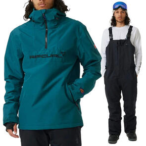 RIP CURL SNOW 2025 ANTI SERIES ANORAK 20K/20K JACKET TREKKING GREEN + ANTI SERIES ULTIMATE BACK COUNTRY 30K/40K BIB BLACK