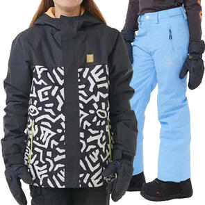 RIP CURL SNOW 2025 YOUTH ANTI SERIES OLLY 10K JACKET BLACK + YOUTH OLLY SNOW PANT 10K BLUE