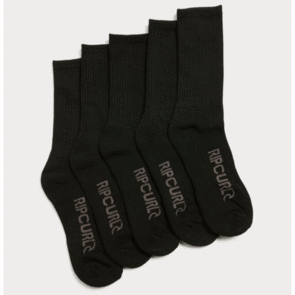 RIP CURL SCHOOL CREW SOCK 5 PACK BLACK