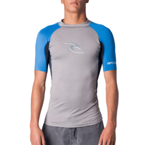 RIP CURL WETSUITS 2020 WAVE S/S RASH LIGHT GREY HEATHER