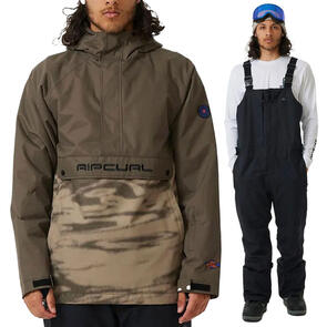 RIP CURL SNOW 2025 ANTI SERIES PRIMAL 10K/10K JACKET ROCK + ANTI SERIES ULTIMATE BACK COUNTRY 30K/40K BIB BLACK