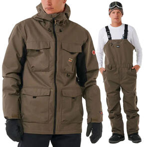 RIP CURL 2025 ANTI SERIES PINNA 10K/10K JACKET ROCK + ANTI SERIES ROCKER 20K/20K PANTS BLACK