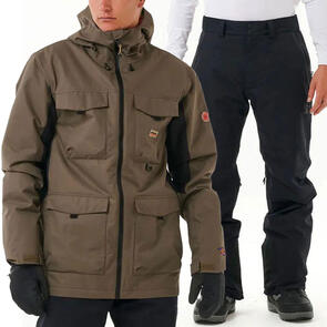 RIP CURL SNOW 2025 ANTI SERIES PINNA 10K/10K JACKET ROCK + ANTI SERIES ROCKER 20K/20K PANTS BLACK