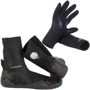 RIP CURL WETSUITS YOUTH 2023 D/PATROL 3MM BOOT +  D/PATROL 2MM GLOVE