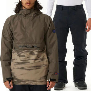 RIP CURL SNOW 2025 ANTI SERIES PRIMAL 10K/10K JACKET ROCK + ANTI SERIES ROCKER 20K/20K PANTS BLACK