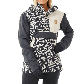 RIP CURL SNOW 2025 RIDER ANORAK JACKET 10K 10K WASHED BLACK SEARCH