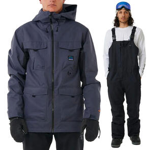 RIP CURL SNOW 2025 ANTI SERIES PINNA 10K/10K JACKET PURPLE NIGHT + ANTI SERIES ULTIMATE BACK COUNTRY 30K/40K BIB BLACK